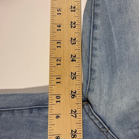 Dear John Erin Slim Straight Crop Jeans 32 Blue Distressed Paint Splatter - Picture 8 of 9